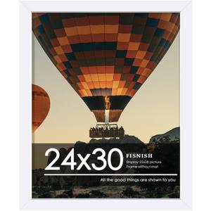 24x30 Poster Frame, White 24 x 30 Frame for Horizontal or Vertical Wall Mounting, 1 Pack