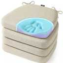 SUNROX Cooling Gel Memory Foam Chair Cushions, 2.6" Thick U-Shaped Dual-Layer Comfort Dining Chair Pads, Non Slip Seat Cushion with Ties for Indoor Kitchen Office 17"x16" Set of 4,  grey color