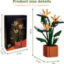 Bird of Paradise Flowers Building Blocks Set Ideal for Teens and Adults 320 PCS, Creative DIY Flower Bouquet Set Home Decor Gift for Teenagers, Plant Lovers and Decor Enthusiasts