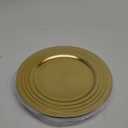 Simply Elegant Concentric Circles Edge Plastic Charger Plate | Service Plate for Parties, Dinner, Weddings, Quinceaneras and Events | 13 inch Diameter | Gold- Gloss Finish | Set of 6