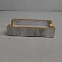 Fete Marble Tray for Bathroom - Guest Towel Holder Tray - 4 x 10 - White Marble