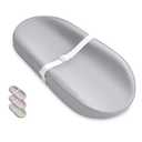 Blissful Diary Vegan Leather Baby Changing Pad with Waterproof & Wipe-Clean PU Cover, Avocado Size Cozy Diaper Changing Pad for Dresser and Table, Light Gray