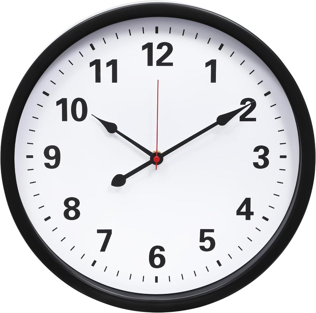 LEIKE Metal Indoor Outdoor Wall Clock 14IN Black, Retro Silent Quartz Battery Operated, Decorative for Patio, Kitchen, Living Room, Bedroom, Pool