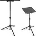 PYLE-PRO Universal Laptop Projector Tripod Stand - Computer, Book, DJ Equipment Holder Mount Height Adjustable Up to 39.37 w/ 14 x 11 Plate Size -for Office, Home, Stage, Studio, DJ Racks Holder (22.0'' - 35.0'')