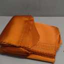 Horbaunal 100 Pack Satin Napkins 17" x 17" Square Dinner Napkins with Elegant Lace, Soft Cloth Napkins for Parties, Weddings, Events, Burnt Orange