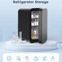 FANSEXPERT Skincare Fridge with Glass Panel, 6L Mini Fridge for Home/Car, AC/DC Portable Thermoelectric Cooler and Warmer, Makeup Mini Compact Refrigerator for Skincare Cosmetics Food Drinks (Black)