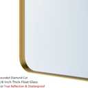 VocalStar 18 x 26 Inch Gold Bathroom Mirror for Wall, Metal Framed Rounded Rectangle Vanity Mirror, 1/4-inch Shatterproof Glass | Ultra-Flush Hanging