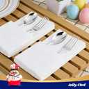 JOLLY CHEF 200 Pack Disposable Paper Napkins, Soft Bathroom Napkins for Guests, 2-Ply White Paper Hand Towels for Halloween, Wedding, Thanksgiving
