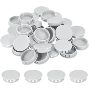 MECCANIXITY 32PCS 42mm(1 5/8") Light Gray Plastic Hole Plugs, Flush Type Panel Hole Plugs Insert End Caps for Locking Hole Tubes Furniture Cabinet