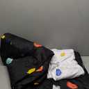 UOZZI BEDDING 4 Pieces Toddler Bedding Set Black Space Style with Stars Planets Black Cute Includes Toddler Size Comforter, Flat Sheet, Fitted Sheet and Pillowcase