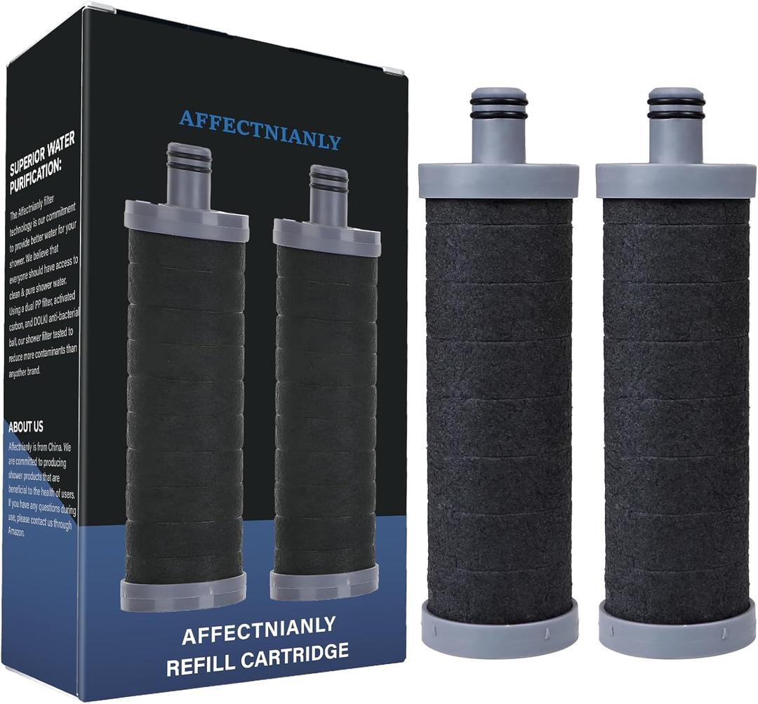 Carbon Shower filter cartridge 2PCS Compatible with Shower Filter System,Reduces chlorine, heavy metals, and other impurities to help alleviate dry skin and dry hair
