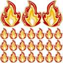 Landical 48 Pcs Fire Flame Enamel Lapel Pins Bulk Set Fire Hard Enamel Pins Red Gold Flame Pins Fire Flame Accessories for Clothes Hats Jackets Backpacks DIY Suitable for Men Women Adults Gifts (Gold, S)