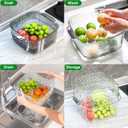 Taiuloo 6-Piece Colander Strainer Bowl Set, BPA-Free Plastic Fruit & Vegetable Washing Basket, Kitchen Colanders & Mixing Bowls for Pasta Berry Salad, 2/3.5/7QT (Gray)