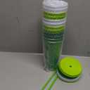 Mifoci 12 Pcs Dinosaur Party Favor 24 oz Plastic Cup with Lids and Straws Set Kids Reusable Dinosaur Cup Decorations for Beverage Birthday Party Dino Supplies (Green)