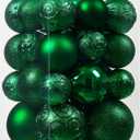 Christmas Ball Ornaments - 30pcs Shatterproof Christmas Ornaments Set Plastic Hanging Christmas Decorations for Xmas Tree Holiday Party Decor, 6 Styles in 4 Sizes (Green)