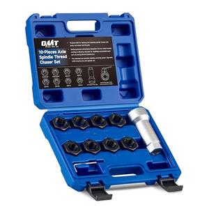 Orion Motor Tech 10pc Axle Spindle Threading Set, Axle Thread Repair Kit with 8 Dies 1-1/16" Extension Bar, Axle Nut Rethreader with M20 M22 M24 & 13/16" 3/4" UNEF Nuts, Rethreading Tool Kit with Case