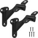 HOME MASTER HARDWARE Handrail Stair Brackets 3" Heavy Duty Staircase Hand Rail Bracket Support Hardware for Home or Office Stairways,Black with Screws 2-Pack