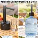 Latedaux 5 Gallon Dual-use Desktop Electric Water Bottle Dispenser, USB Type-C Charging Automatic Countertop Drinking Water Bottle Pump for 2-5 Gallon, Smart Water Jug Dispenser for Camping(Black)