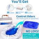 MINIVON Bedpan Liners with Super Absorbent Pads - Value Pack 30 Count - Bed pan Bag Disposable Pulling String, Medical Grade & Universal Fit Bed Pan, for Bedridden Patients, Elderly Senior, Bedbound