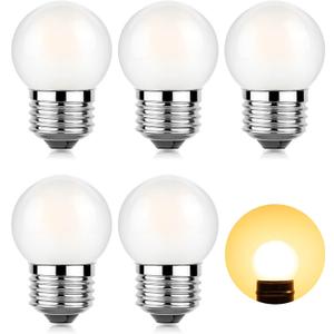 Dimmable LED 3W Small Light Bulb, 25w Equivalent E26 Standard Screw Base, G40 Soft Warm White 2700K 260lm Frosted Lights Bulb for Bathroom, Bedroom, Table Lamp Bulb, Bedside Accent Pack of 6
