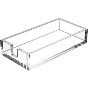 HIIMIEI Acrylic Napkin Holder for Bathroom, Acrylic Guest Towel Holder, Bathroom Napkins Guest Disposable Holder, Hand Towel Tray for Kitchen, Parties, Weddings, Party, Hotel, RestaurantClear (9x5.5'')