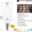 Energetic E12 LED Candelabra Light Bulbs 5.5W (60 Watt Equivalent), 3000K Warm White, 600LM Chandelier Light Bulbs, B11 Candle Bulbs for Ceiling Fan, CA 80 Recessed Can Light, Non-Dimmable, Pack of 12