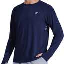 Men's Long Sleeve Sun Protection Swim Shirts UPF 50+ Rash Guard Quick Dry Lightweight Fishing Shirts for Beach Summer (Large, Navy Blue)