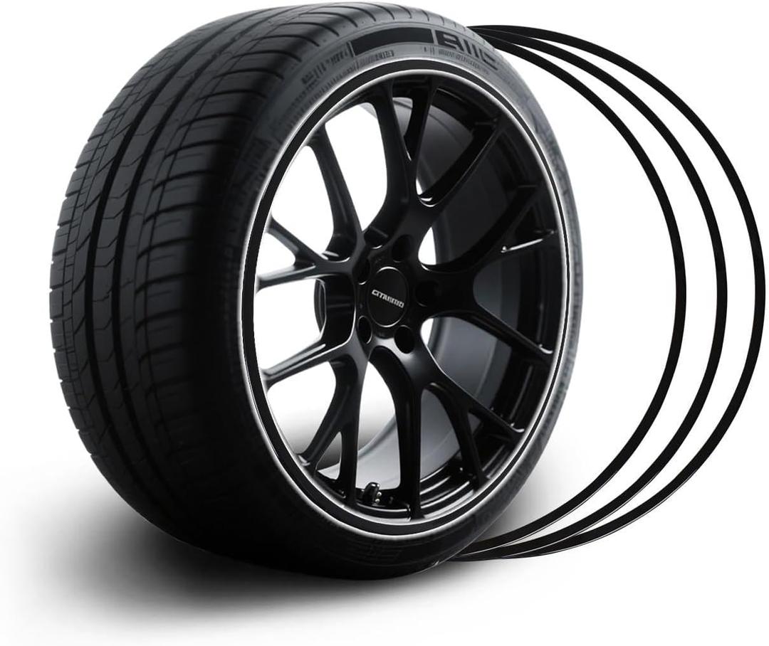 Rim Protector for Car Wheels - Set of 4 Automotive Alloy Wheel Rim Edge Protectors - Suitable for All Vehicles, Including Tesla Model Y Rim Protector - Durable Wheel Hub Accessories(Black, 20Inch)