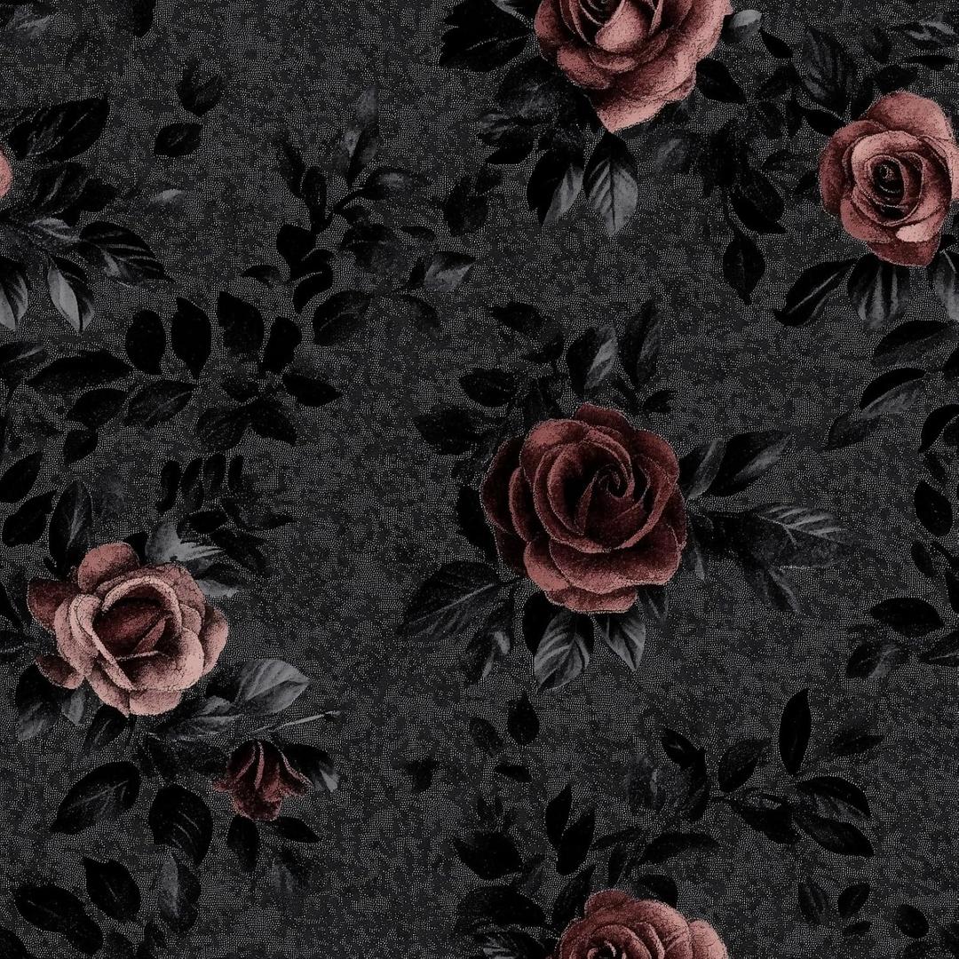 Gothic Rose Floral Peel and Stick Wallpaper Self Adhesive Removable Black Red Wall Paper Renter Friendly Contact Paper for Bedroom Bathroom Shelf Liner 17.71"X236.2"