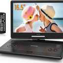 WONNIE 16.5" Portable DVD Player with 14.1" Large HD Swivel Screen, 6 Hours Rechargeable Battery, High Clear Volume Speaker, Support USB/SD Card/Sync TV, Last Memory and Multiple Disc Formats