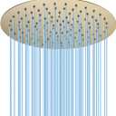 BSTIIU 12 Inch Round Rainfall Shower Head, High Pressure Overhead Shower Heads, Wall Ceiling Mounted Ultra Thin Stainless Steel Shower Head, Brushed Gold