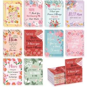 Eaasty 50 Pack Mother's Day Gifts Bulk Mini Notebooks for Women, Small Journal with Floral Design, Pocket Notebook with Lined Pages, Inspirational Pocket Notepad for Mom, Birthday, Office, Travel