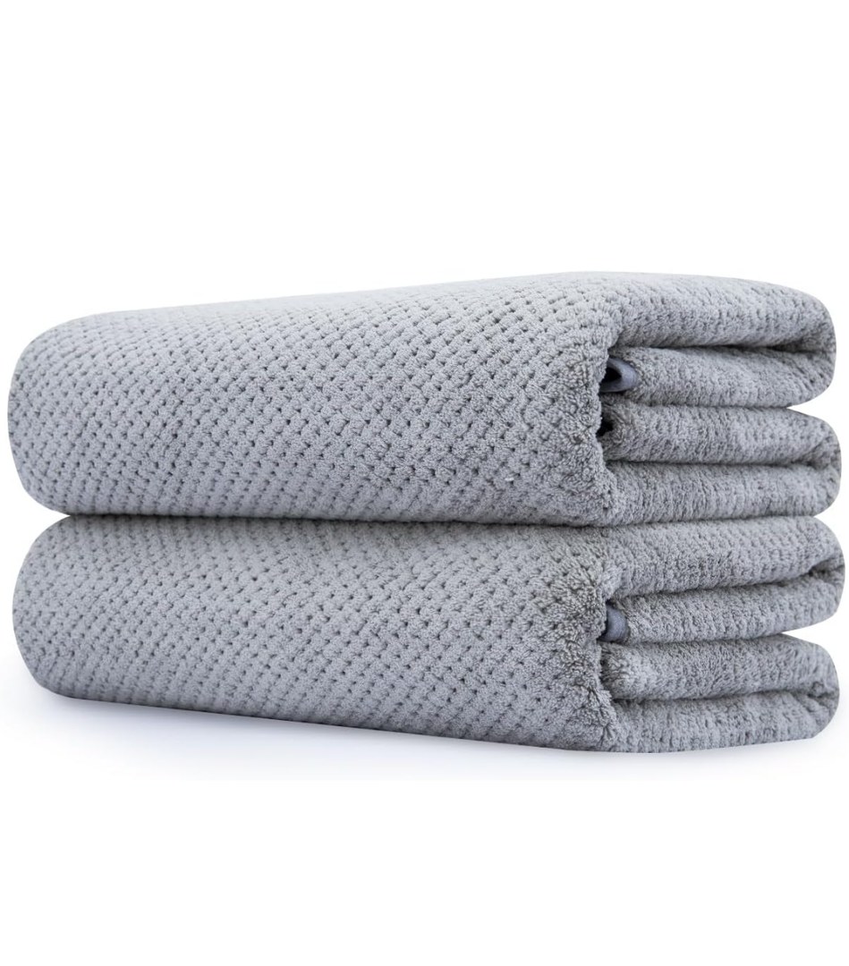 Luxury Spa Bath Towel 24"×38", Microfiber Bath Towel, No linting No fading, Thick & Plush, Super Soft Highly Absorbent, Sturdy Quick Drying Towels for Sensitive Skin, Bathroom, Gym, Sports, Yoga