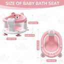 Baby Bath Seat for Babies 6 Months & up, Non-Slip Toddler Bath Seats for Babies Sitting Up, Safe Infant & Newborn Bathtub Chair with 4 Suction Cups & Soft Cushion for Shower,Pink