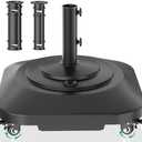 Umbrella Base with Wheels, Umbrella Stand Base Heavy Duty 100lb Windproof, Fillable Umbrella Base Mobile Square Umbrella Stand Outdoor Base for Patio, Deck, Poolside, Lawn, Fits Most Sized Umbrellas
