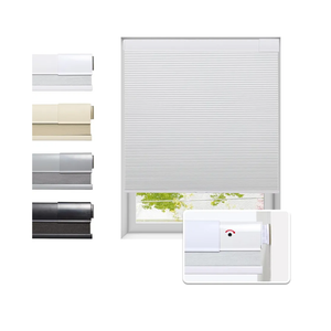 No Drill Cellular Shades for Indoor Windows, Thermal Insulating & Noise Reducing Honeycomb Blinds, Free Stop Cordless Blackout Shades, White, 31 1/2" W x 64" H