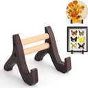 Wood Plate Stand for Display, Picture Frame Easels Stand Holder for Table Top, Display Holder for Photo Plate Artwork (Small)
