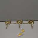 Gold Bow Decor for Girls Room Decor - 3-Link Mental Gold Bow Hooks for Wall, Golds Bows Hangers for Coats, Bags, Bath Towels, Bathroom, Loveshackfancy Decor, Girl Nursery ,Coquette Room, 14.1*4.5