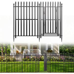 No Dig Decorative Garden Fence, 48in(H)×17.6ft(L), 8 Panels with Gate
Heavy-Duty Rustproof Metal Panels, Outdoor Dog Barrier for Yard & Patio, Landscape, Border| Portable Temporary Fencing