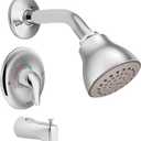 Moen Chateau Chrome Posi-Temp Bathtub Trim Kit with Shower Head, Lever Handle, and Tub Spout, Valve Required, TL183EP