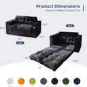 MAXYOYO Convertible Sofa Bed, Pull Out Loveseat Sleeper Sofa, Folding Couch Bed with Pillows for Living Room, Black