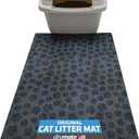 Drymate Original Cat Litter Mat, Contains Mess from Box, Protects Floors, Urine-Proof, Machine Washable, Soft on Kitty Paws, Absorbent, Waterproof (USA Made, Recycled Content)(20x28)(Paw Dots Black)