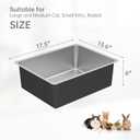 Ohtomber Stainless Steel Litter Box - High Sided Metal Cat Litter Box Pan, Never Absorbs Smell, Easy to Clean Non Stick Cat Litterbox Tray Toilet Pet Supplies for Indoor Kitty, Kitten, Rabbit, Puppy