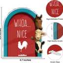 Funny Farmhouse Bathroom Decor - Funny Farm Animals Bathroom Sign for Restroom Shelves Toilet Tank Decor - Nice Rooster Sign, 4.7x5.5 inches