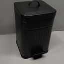 CEROELDA Small Trash Can with Lid-5L/1.3 Gal,Stainless Steel Outdoor Dog Poop Garbage Can-Farmhouse Retro Metal Waste Bin w/Step Pedal for Bathroom Bedroom Office-Soft Close-Black