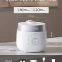 CUCKOO Twin Pressure Rice Cooker 10-Cup Uncooked / 20-Cup Cooked with Induction Heating Technology, 20 Menu Modes with Voice Guide, Large Rice Maker Multi-Cooker & Pressure Cooker (CRP-LHTR1009FW)