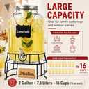 KIKCOIN 2 Gallon LARGE Glass Drink Dispenser with Stand & Leak-Proof Spigot (EXP 09/29/26)
