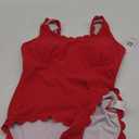 Charmo Womens Scalloped Ribbed One Piece Swimsuits Retro Square Neck Modest Bathing Suits Size XXl
