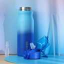 BJPKPK Insulated Water Bottle 25oz Stainless Steel Water Bottles with Straw and Carry Handle Double Wall Metal Thermal Flask,Sky