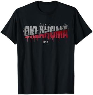 Distressed Oklahoma USA T-Shirt Medium
